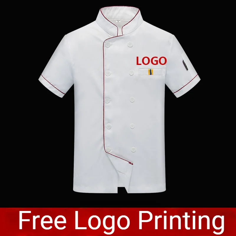 Chef Uniform Men Kitchen Chef Restaurant Breathable Double Breasted Chef Dress Women Jackets Apron