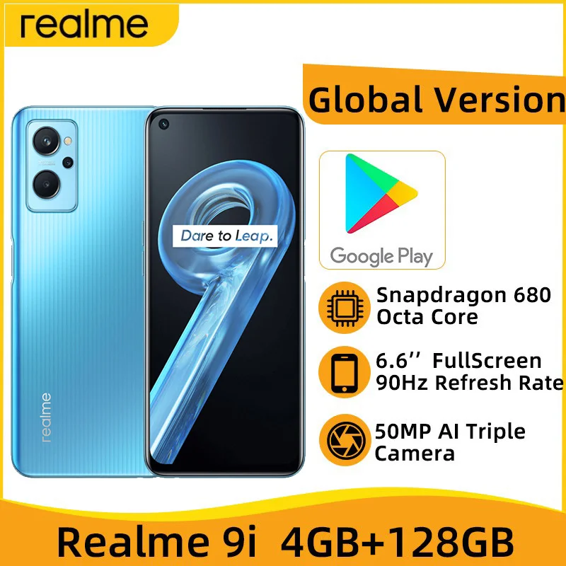 

Global Version Realme 9i 4GB 128GB Mobile Phone 6.6'' 90Hz Display Smartphone 50MP AI Triple Camera Cellphone 5000mAh Battery
