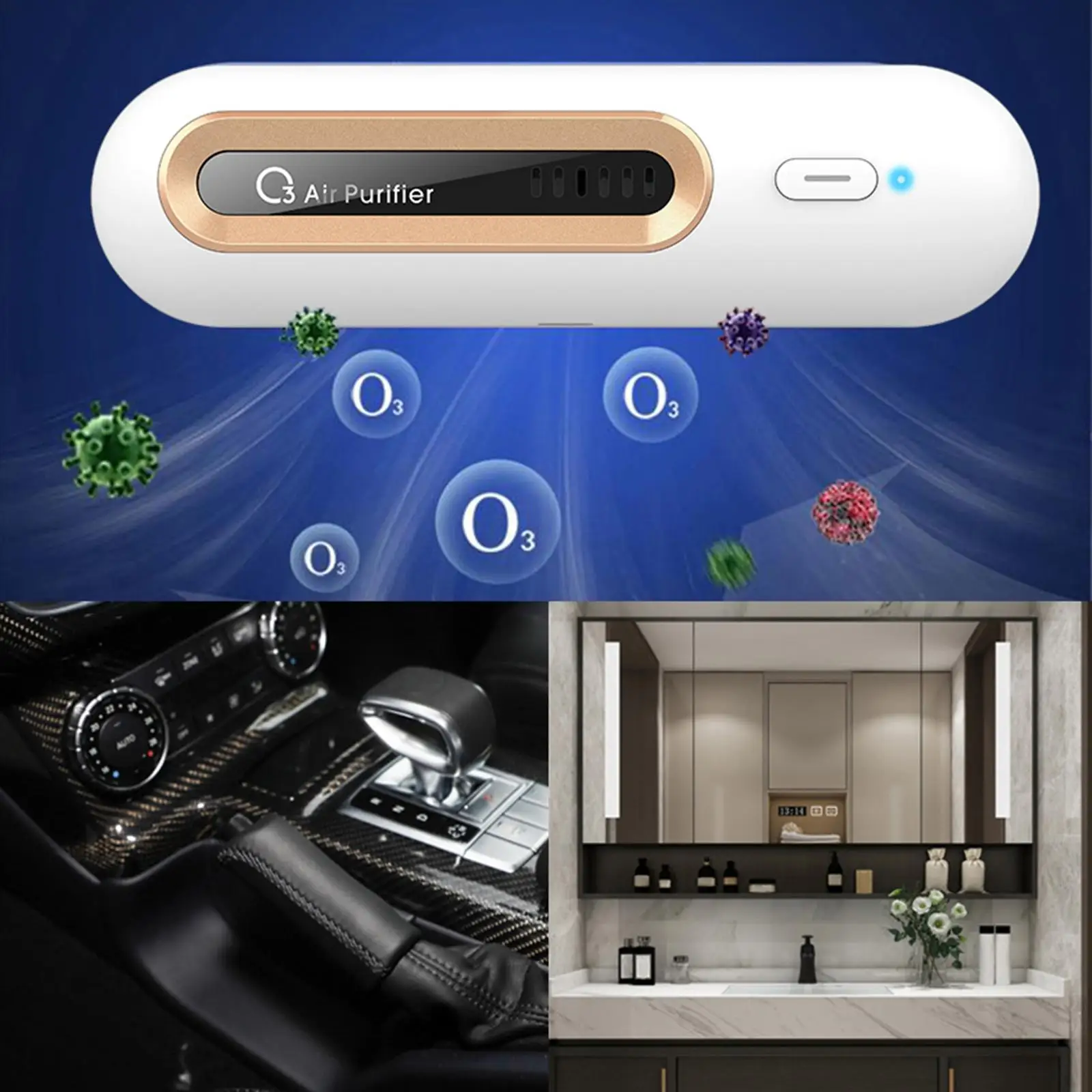 Portable Ozonator Deodorizing USB Charging Refrigerator Purifier Odor Remover