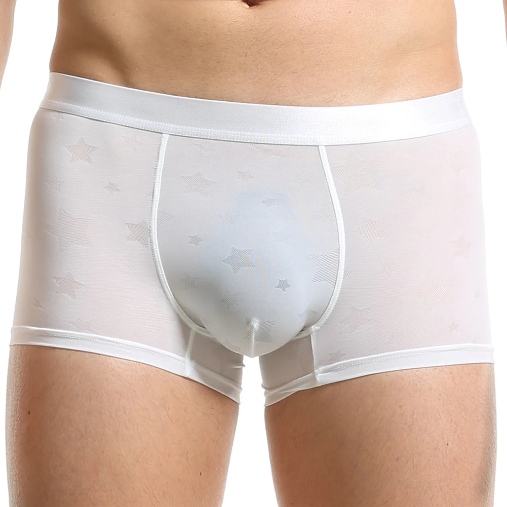 

Трусы-боксеры мужские однотонные, пикантное нижнее белье, дышащие шорты, 1 шт.