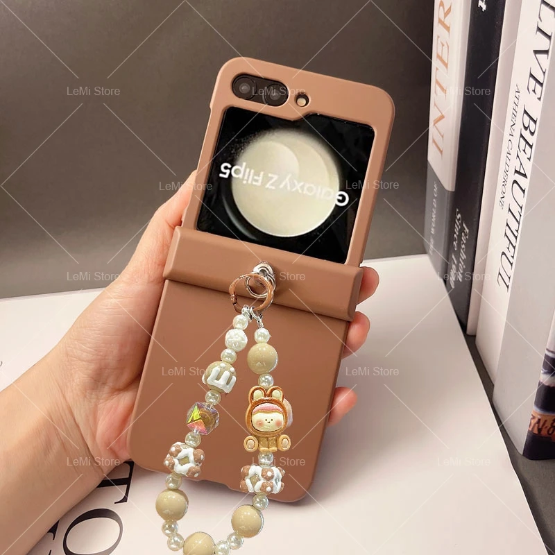Hand Chain Hinge Phone Case with Stylish Flip Design