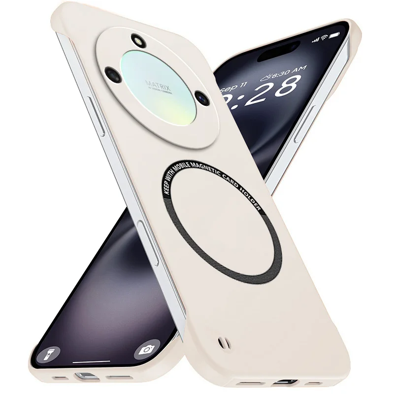Magnetic Slim Frameless Phone Case - Matte Anti-Scratch PC Cover, Borderless Shockproof Armor