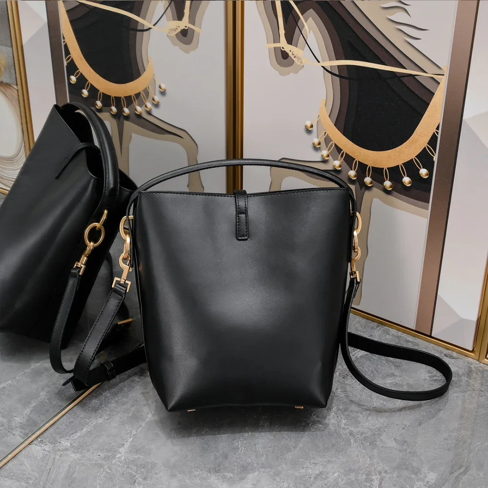 

Luxury Capacity Original Trend Fashion Bag Leather 2023 Large Designer Bag Bucket Women's Single Shoulder Calfskin Bag Crossbody