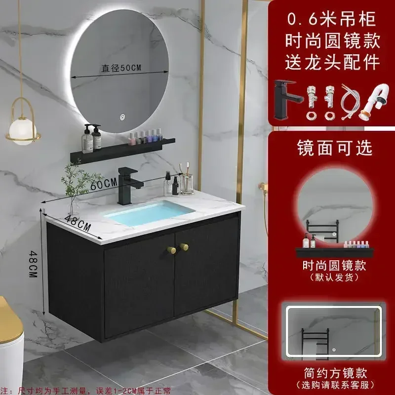 solid wood bathroom vanity with light iron, modern and simple bathroom furniture, standing toilet basin.