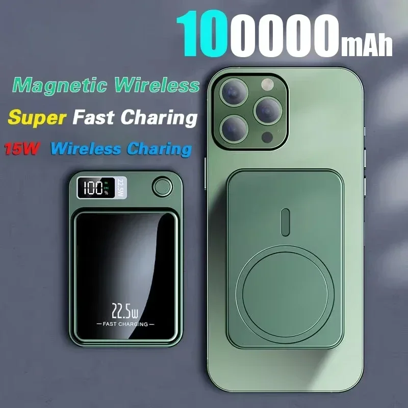 100000mah Capacity Power Bank Magnetic Wireless 22.5w Ultra Super Fast Charging