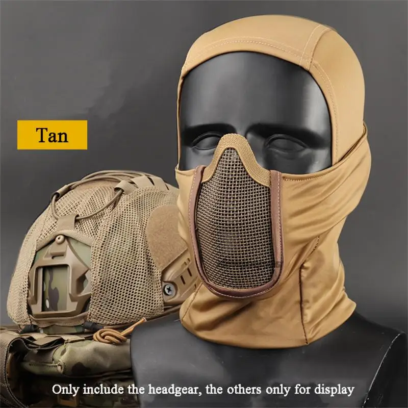 

Тактический головной убор маска Airsoft сетка на пол-лица маска Велоспорт Охота Пейнтбол Защитная маска тень боец головной убор