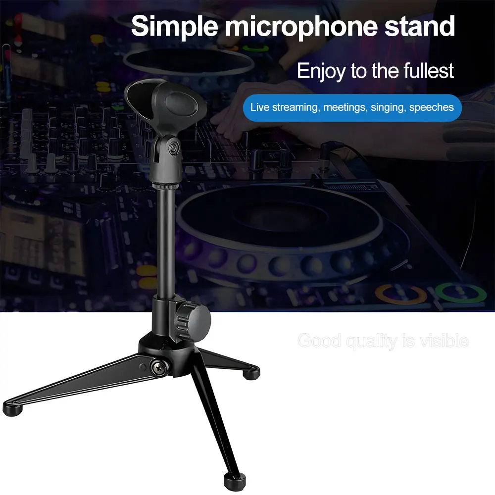 Microphone stand Microphone Stand Universal Adjustable Desktop Mic Stand Portable Foldable Tripod Mic Lightweight Bracket Mini Clip Holder