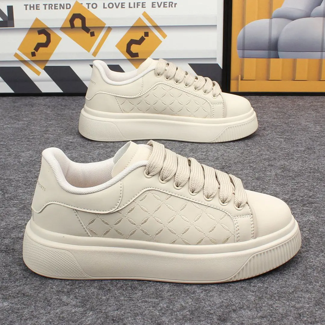 Luxury Men's 2026 Leather Sneakers Thick Soled Board Tennis New Casual Walking Shoes For Men & Women_vogvips.com