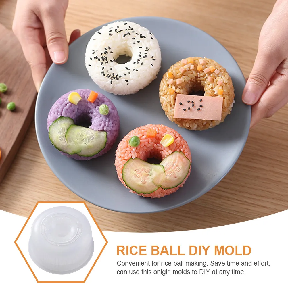 2개입 주먹밥 DIY 몰드 도넛 모양 오니기리 몰드 스시 만들기 도구 주먹밥 만들기 몰드 마스비 몰드 키트 주방 용품