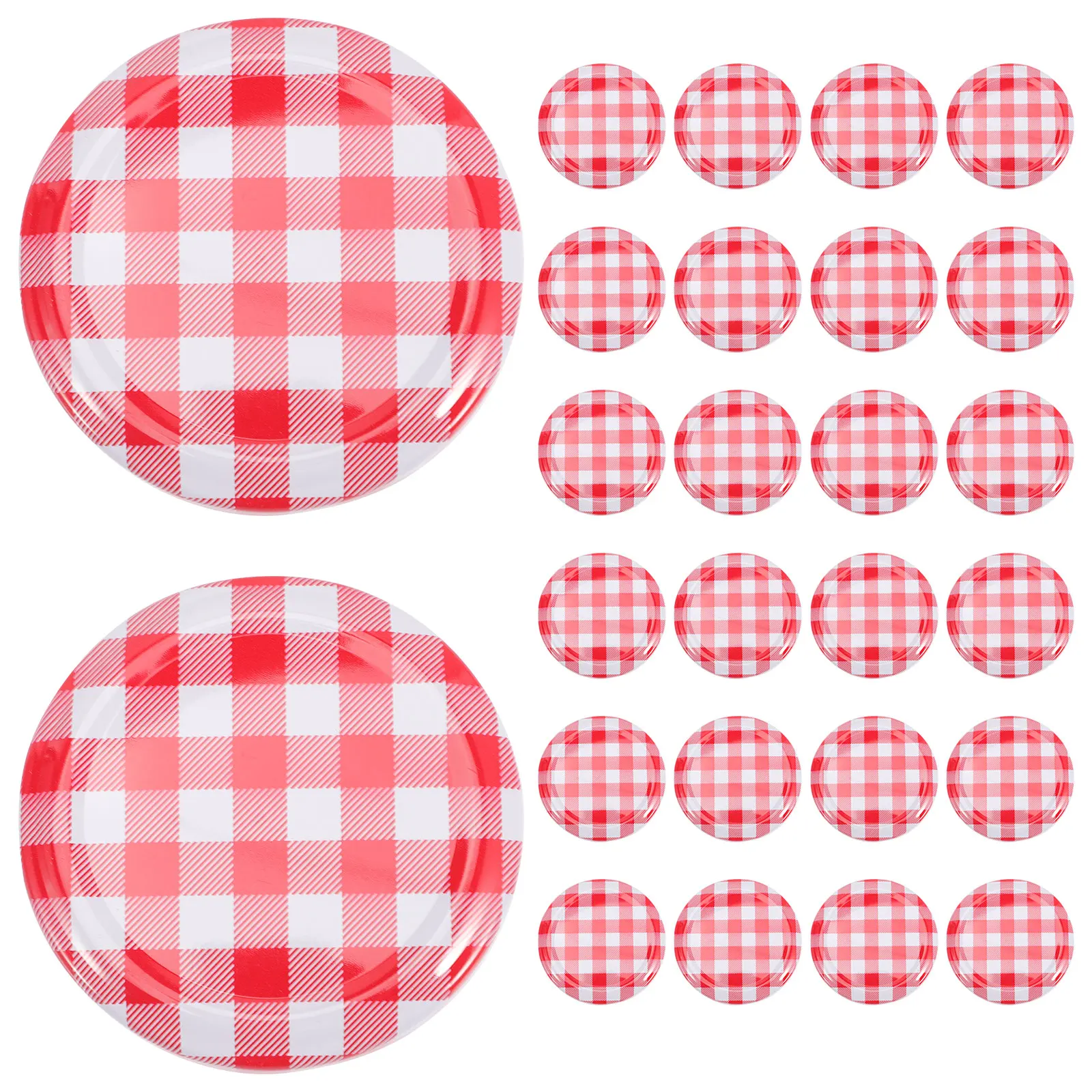Colorful Lattice Decorative Purple Cup Accessories Tinss Lids Wide Mouth Screw Lids Storage Caps For Tinss Glass 40Pcs, kitchen utensils, kitchen supplies