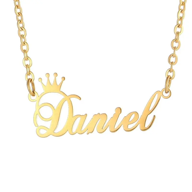 Custom Name Necklace For Women Any Font with Rolo Chain Gold Nameplate Necklace Best Friend Perfect Birthday Gift Choker 2023