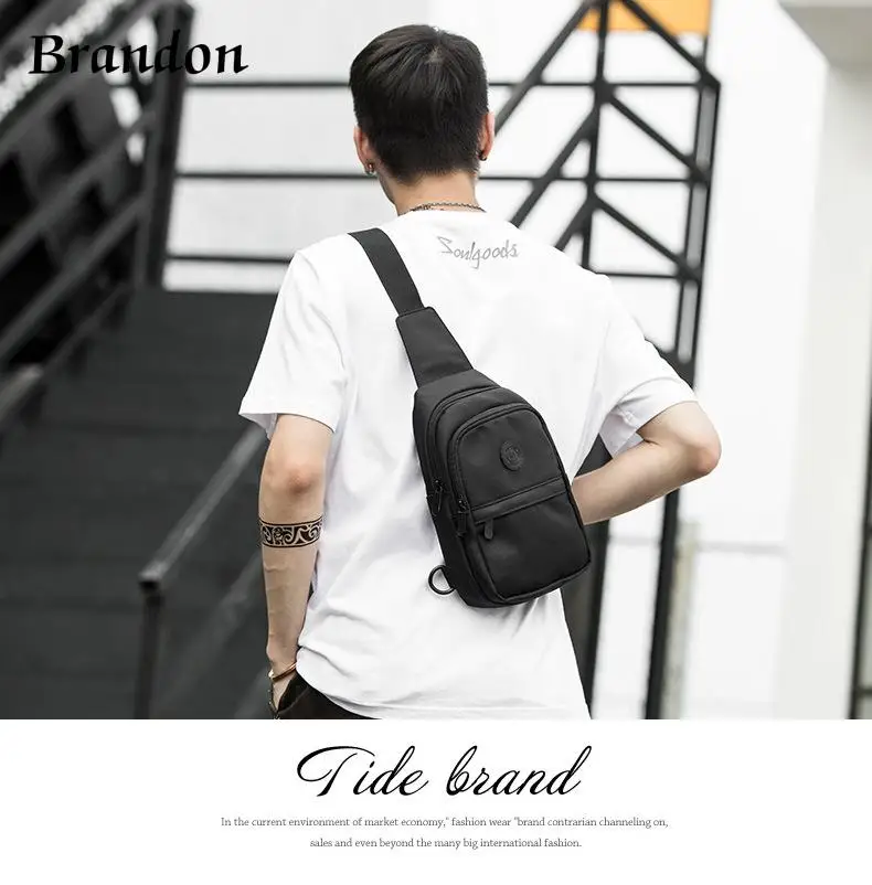 

Multifunctional Portable Men's Chest Bag Casual Mesengers Ommelon Cloth Shoulder Bag
