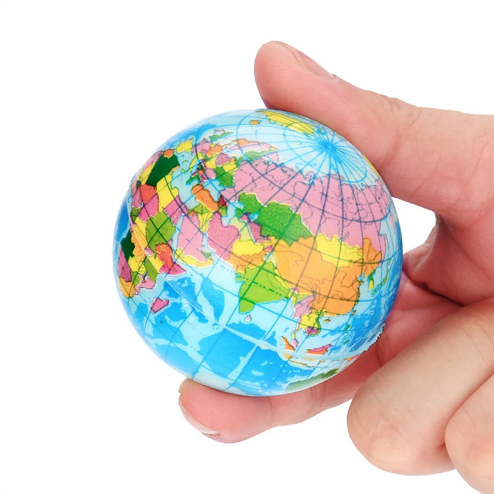 Mini Squeezable Globe Stress Balls Tension Reliver Balls For Children Stress Relief  Party Favo Soft PU Earth Pattern Party Toys 3