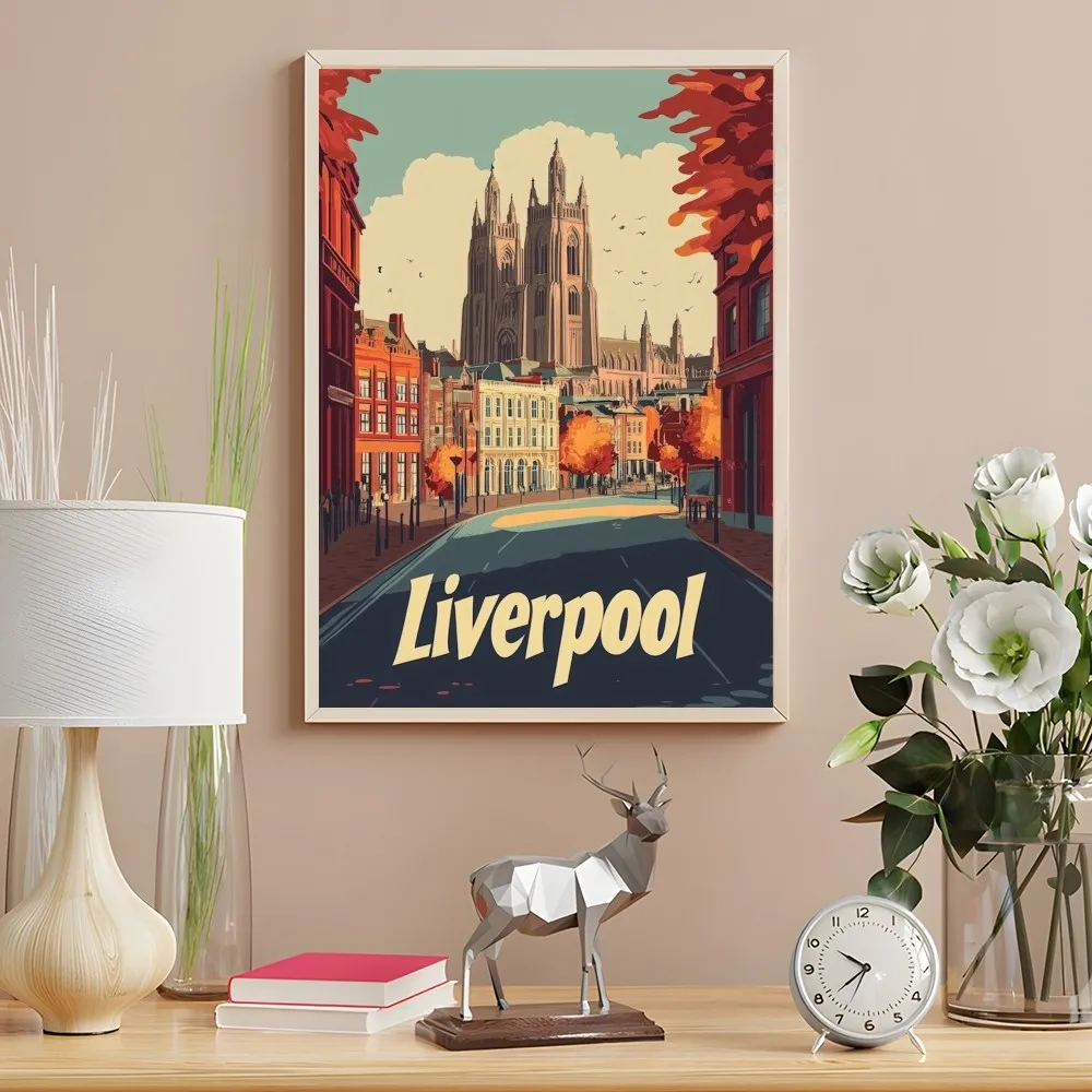 Liverpool Landschaft Kunstdruck Poster Wanddruck Wasserdicht Duschraum Zuhause Schlafzimmer Dekor Geschenk – Detail 21