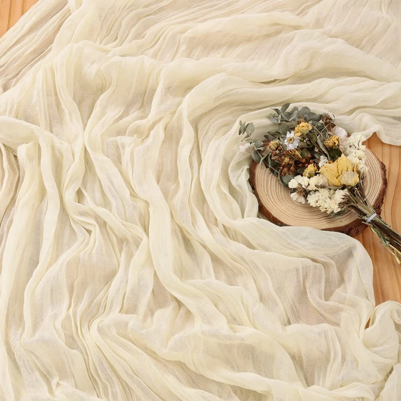 90x300 cm knit cloth table runner Wedding birthday party banquet decoration gauze fabric voile table cloth Twist table cover 3