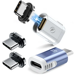 240W USB - C Magnetic Fast Charge Adapter - Male to Female Data Transfer Converter (WHITE)