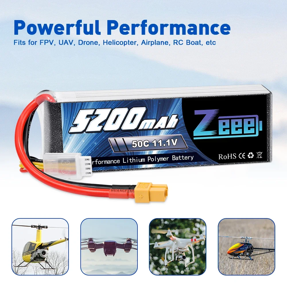 Zeee 5200mAh 3S 11,1 V 50C LiPo XT60/Deans do modelirowania