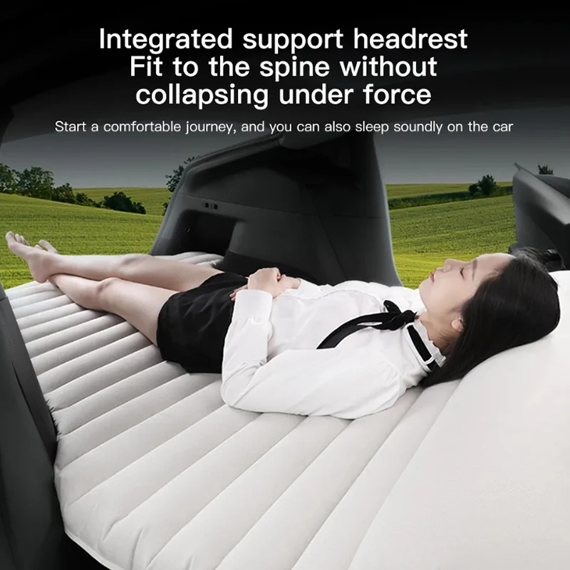 Automobile Air Mattress PVC Inflatable Air Mattress Outdoor Camping Travel Special Suede Fabric Car Travel Bed For Tesla Model Y inflatable air bed car sleeping mattress camping mattress inflatable camping mattress