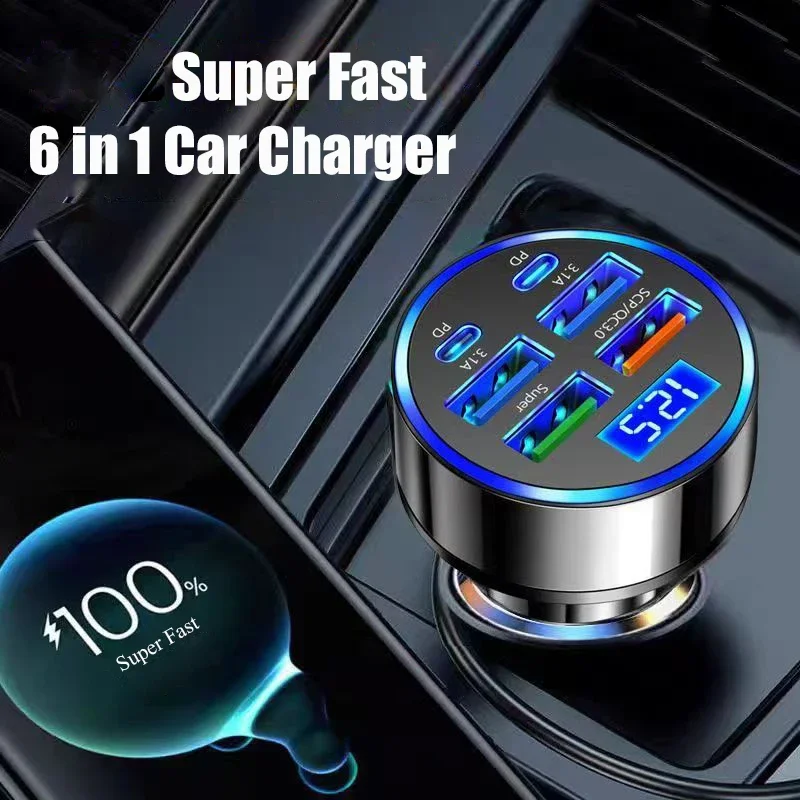 6-in-1 USB-C Car Charger 2