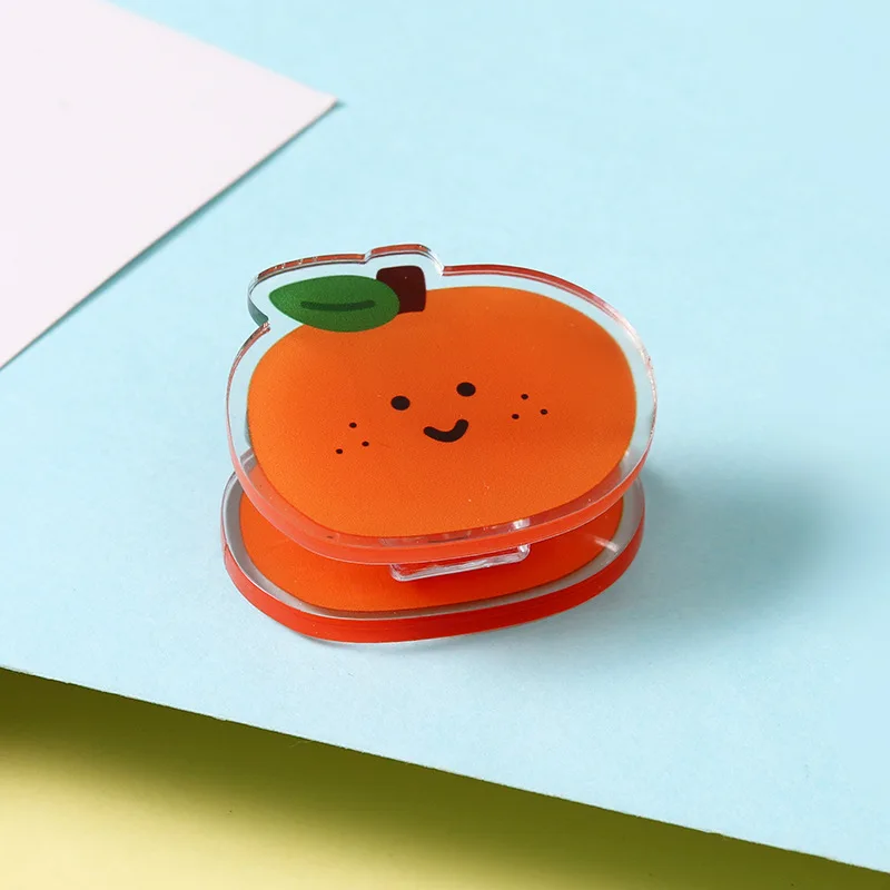 MOHAMM 1pc Kawaii Acrylic Fruit Double-sided Paperclips Hand Ledger Test  Note Clamp Office Stationery