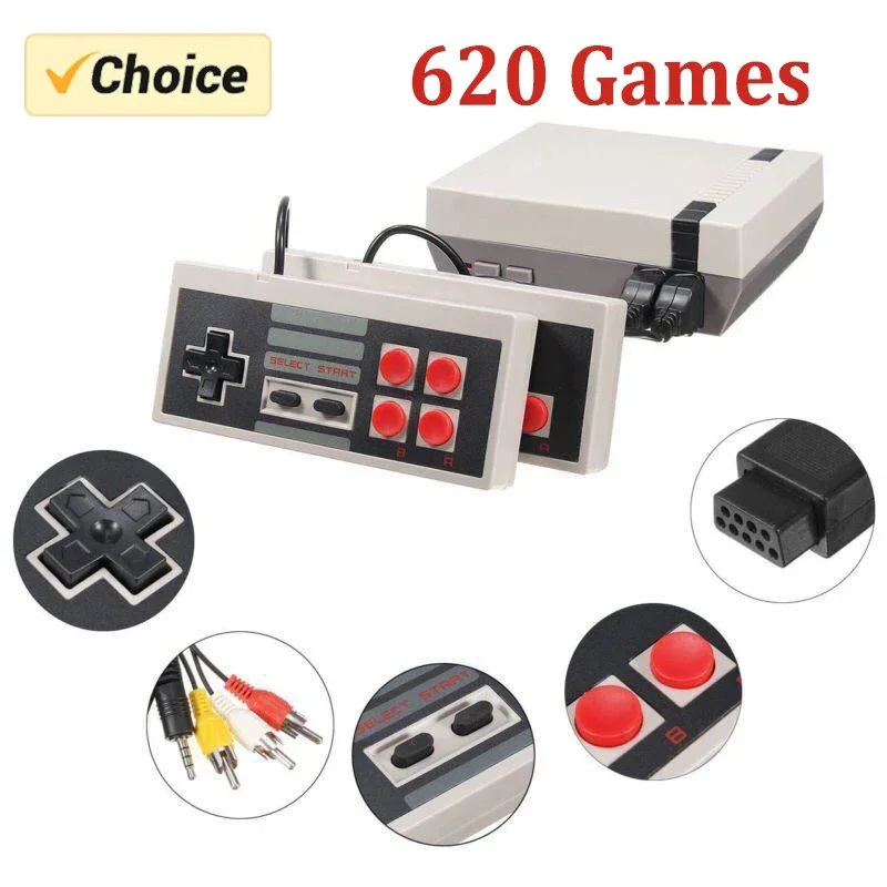 Video Game Console Game Console Mini TV Handheld Family Recreation Video Game Console Built-in 620 Classic Games