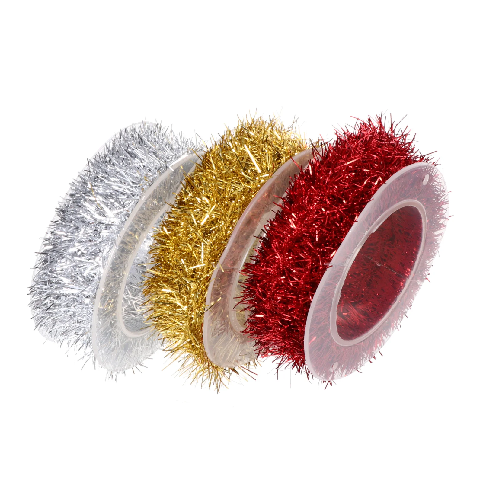 

3PCS Christmas Tinsel Ribbon Holiday New Years Eve Party Indoor and Outdoor Tinsel Supplies Glitter Ribbon Christmas Tree
