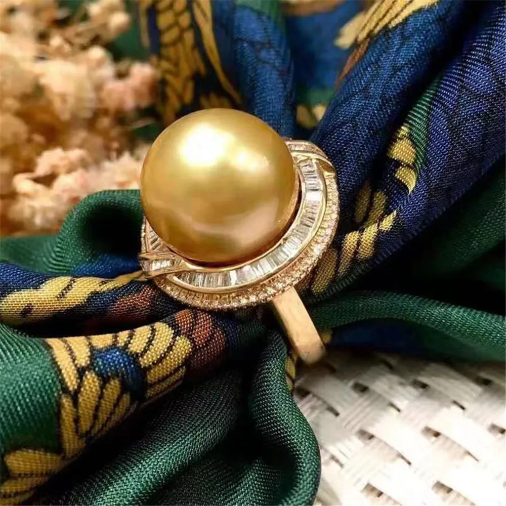 

DIY pearl accessories S925 sterling silver jewelry concealer gold silver ring empty holder Fit 10-12mm beads