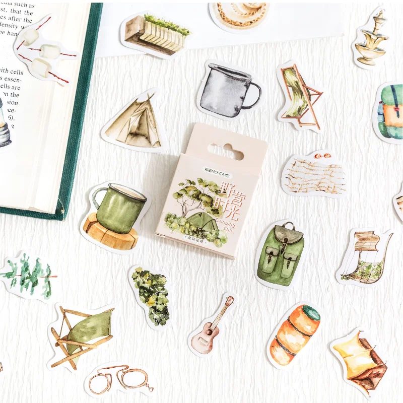 

Journamm 45pcs Ins Mini Boxed Stickers DIY Scrapbooking Collage Supplies Creative Decor Stationery Sealing Aesthetics Stickers