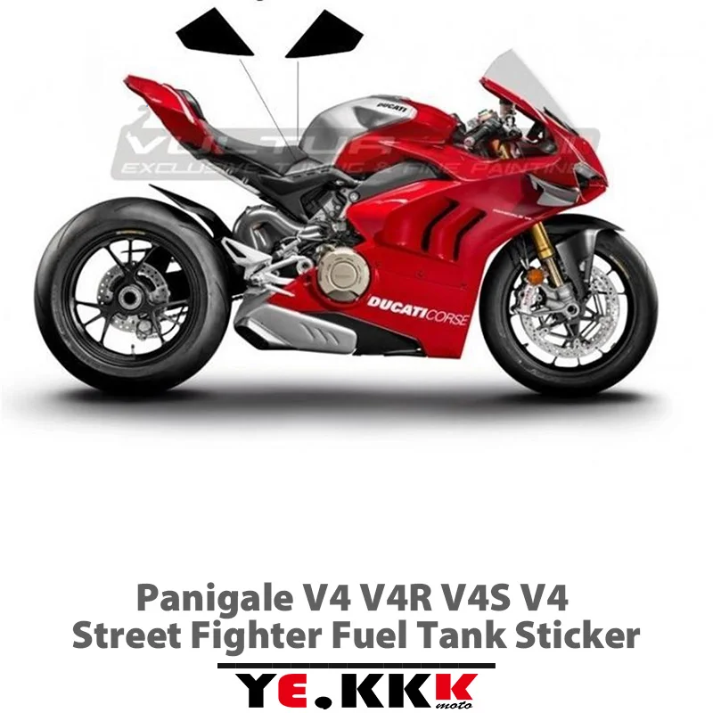 For Ducati Panigale V4 V4R V4S V4 Street Fighter Fuel Tank Sticker Decal Matt Black Glossy Black