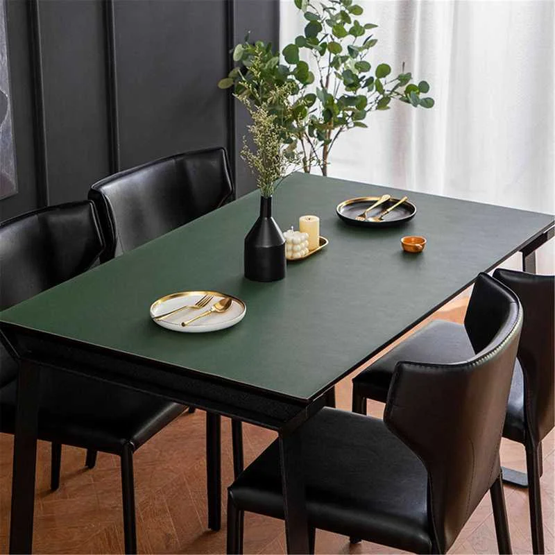 

Solid Color Stretch Leather Table Cloth Waterproof Oil-proof Heat-resistant Table Mat Party Coffee Table for Living Room Custom