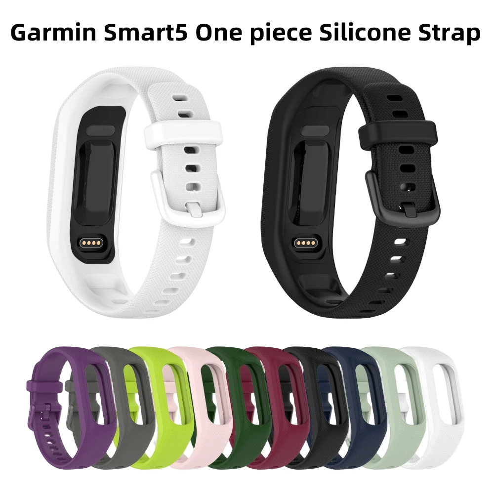

For Garmin Smart 5 One Piece Sillicone Wristband Strap For Garmin Vivosmart 5 Fitness Tracker Smart5 Replacement Band Bracelet