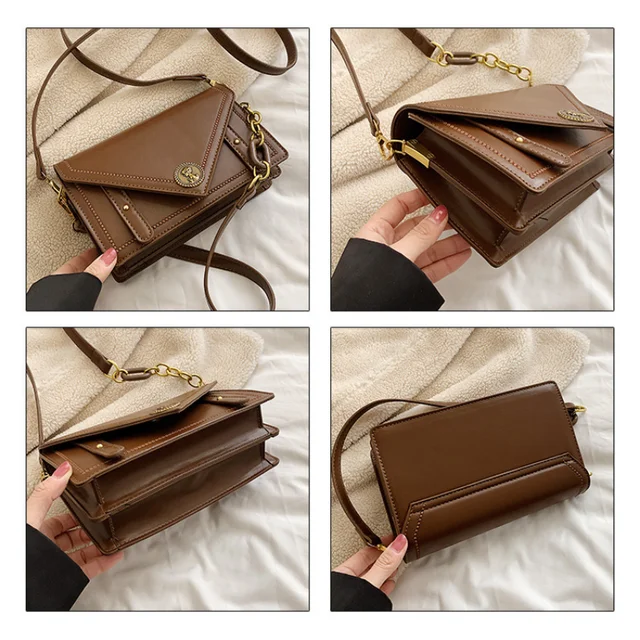 PU Leather Shoulder Crossbody Square Bags For Women