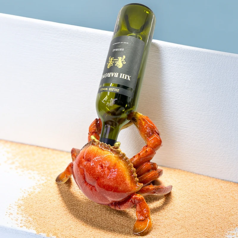 

Nordic style resin ornaments crab red wine rack animal statue home Christmas Halloween gift
