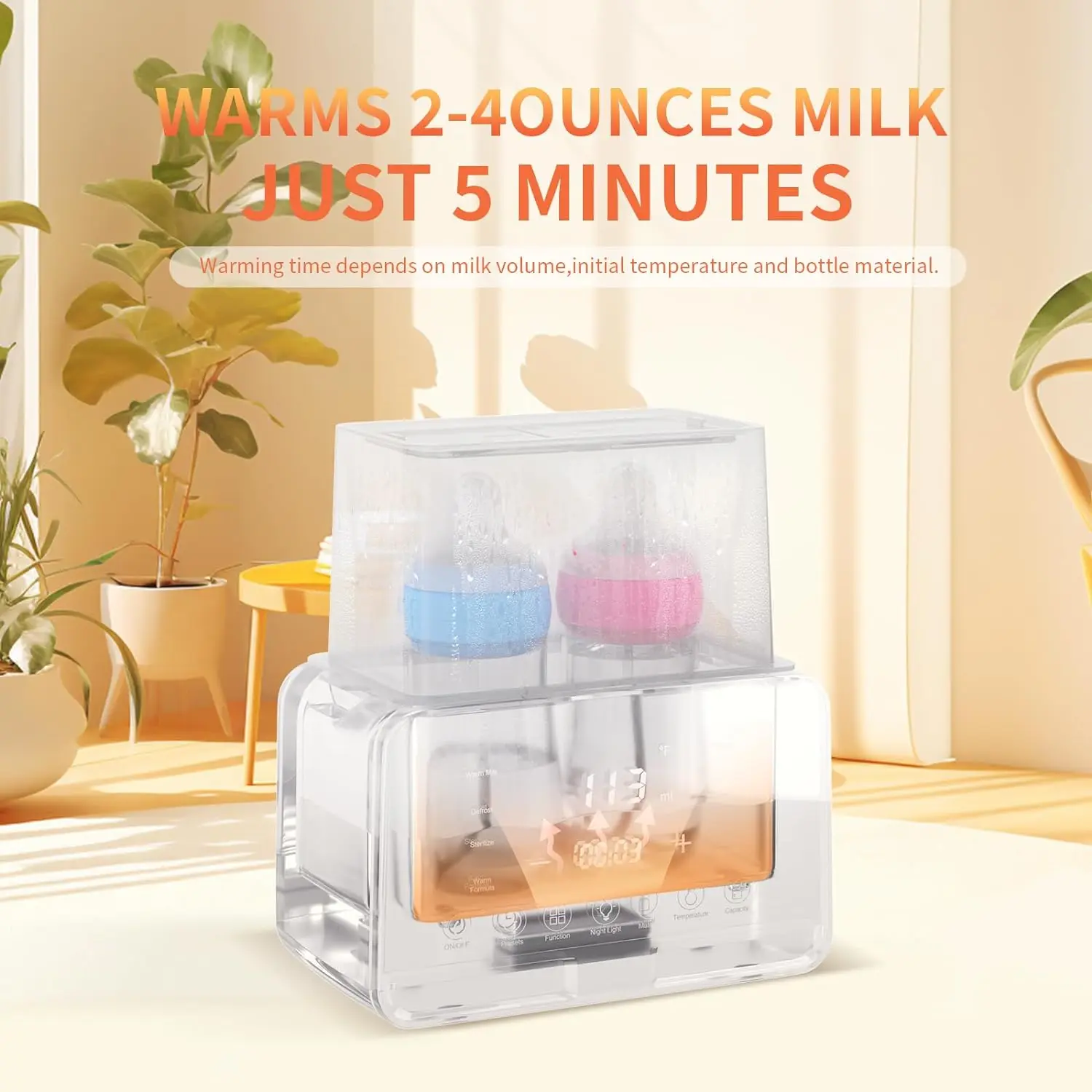 Baby Feeding Bottle Warmer & Sterilizer Sanitizer for Baby Bottles Breast Pump Eletric Bottle Steamer LED Touch Screen