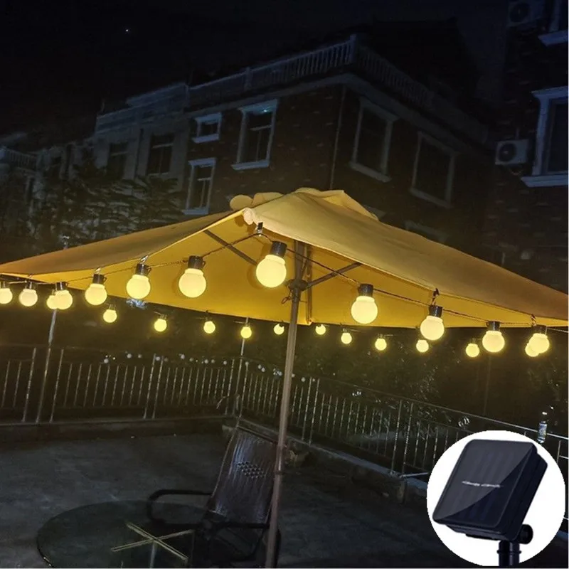 

10m/6.5m/5m Solar G50 Bulb Led String Lights Fairy Lights Holiday Lighting Solar Lamp Outdoor Garden Christmas Decoration Street