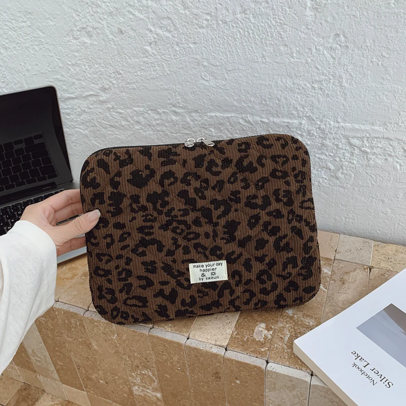 Leopard Print Portable Laptop Sleeve & Carrying Bag