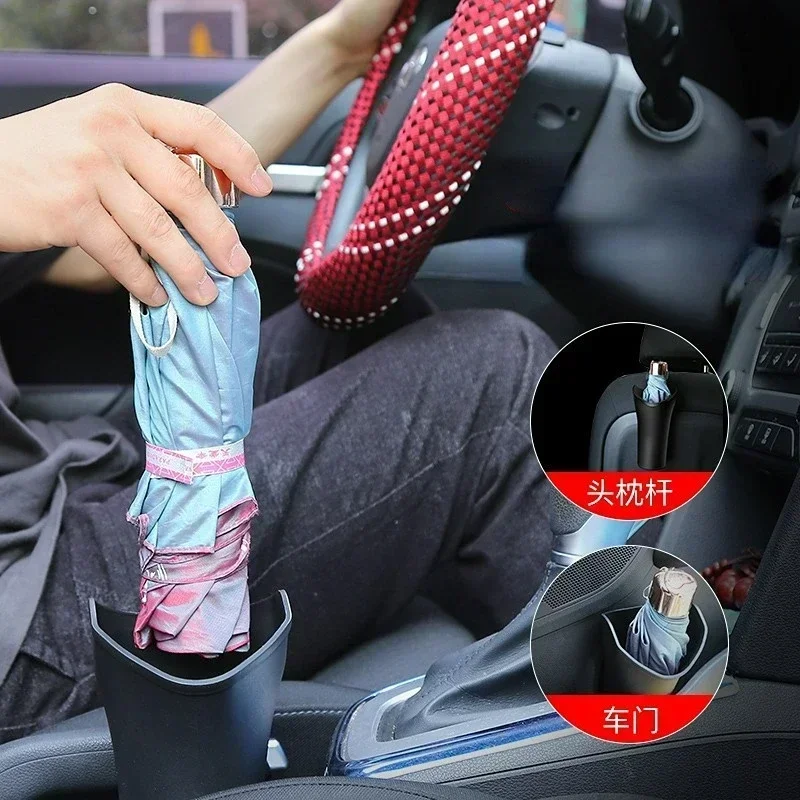 Waterproof Car Umbrella Storage Bucket Black ABS PE