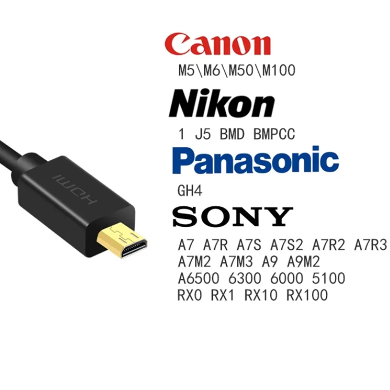 HD2.0 19+1Core 4K@60Hz 18Gbps Mini-HD/Micro-HD Male to Male Ultra-Thin High Speed Cable For Camera Tablet Laptop PC Monitor HDTV