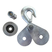 E5BE Hoist Block Wire Rope Lifting Pulley Block Towing Wheel with Hook for Winch - Silver for 800KG/1000KG 1