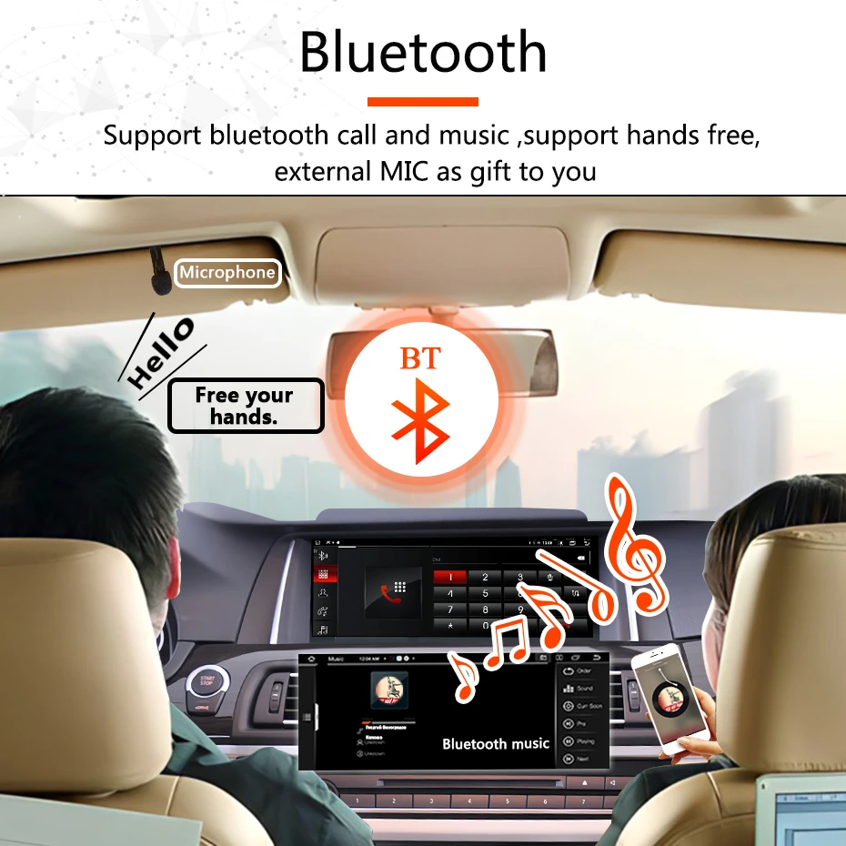Kabelloses Carplay Android Auto Autoradio GPS-Display für BMW 5er F10 F11 2011-2017 CIC NBT Autoradio Multimedia Player 4G LTE – Detail 11
