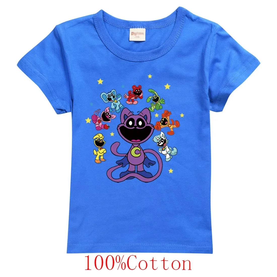 New Game Smiling Critters Tshirts Kids 2024 Summer Clothes Boys Cat Nap T-shirt Baby Girls Short Sleeve Tops Children's Clothing 5