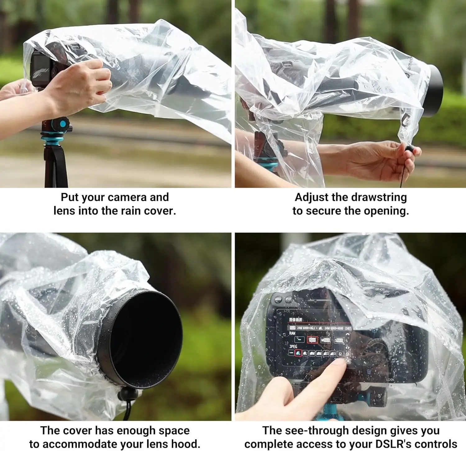 JJC 2 Pack DSLR Camera Rain Cover