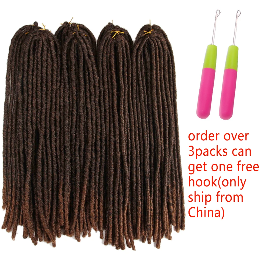 613 Blonde Long Straight Faux Locs Synthetic Crochet Braiding Hair Dreadlocks Soft Pre Looped Knotless Braided Hair X-TRESS 4
