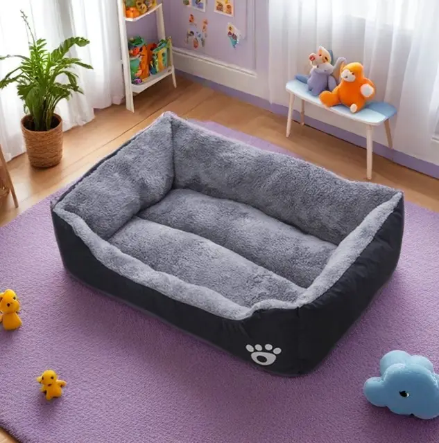 Black Dog Bed Plush Sleeping Bed for Large, Medium and Small Dogs, Non-Slip and Bite-Resistant Pet Sleeping Mat 5