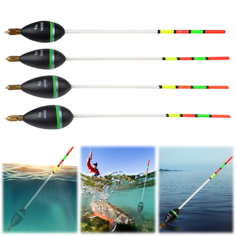 Fishing Float 15g 20g 25g 30g Vertical Buoy Wooden Fishing Floats Wood Long Tail Fishing Float Outdoor Fishing Gear Accessories