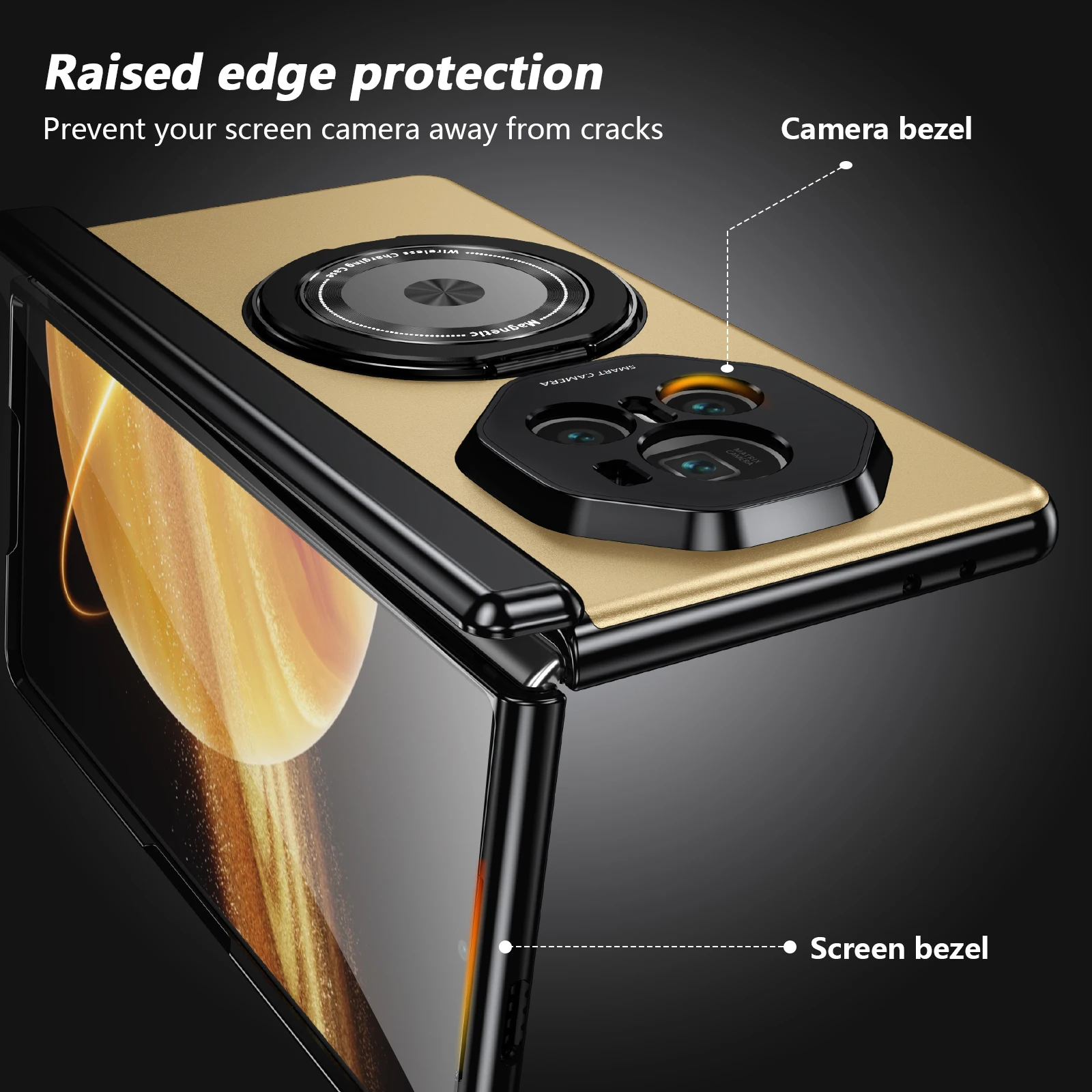 MagSafe Magnetic Hinge Folding Case with Screen Protector and Stand