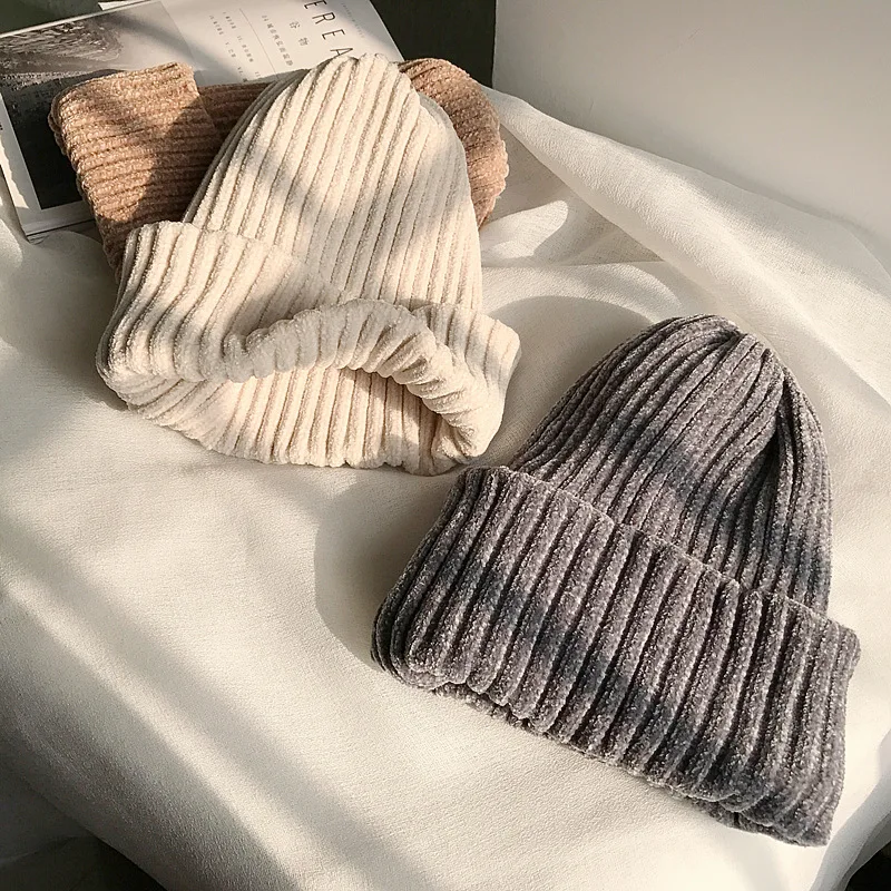 

Однотонные вязаные шапки синели, зимние теплые мягкие удобные шапки для снега, Шапка-бини, шапка для мужчин и женщин, шапка для отдыха на открытом воздухе