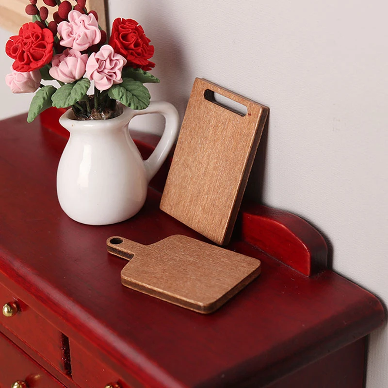 5Pcs 1:12 Dollhouse Miniature Chopping Board Cutting Board Model Kitchen Furniture Accessories For Doll House Decor Kids Toys 4