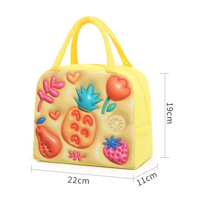 3D Cartoon Children's Lunch Bag Thermal Insulation Aluminum Foil Thick Waterproof Oxford Cloth Bento Bag Portable Tote Lunch Box 5