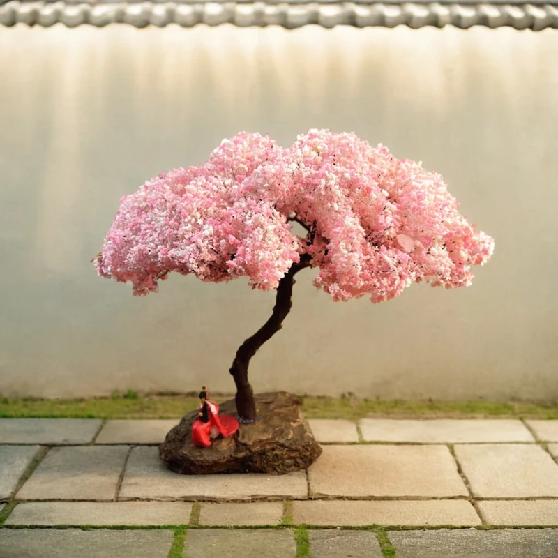 모델 벚꽃나무 곡선 모델링 모델 장식 나무 장면 플랫폼 윌러드 우드 베이스 모델링 와이어 트리